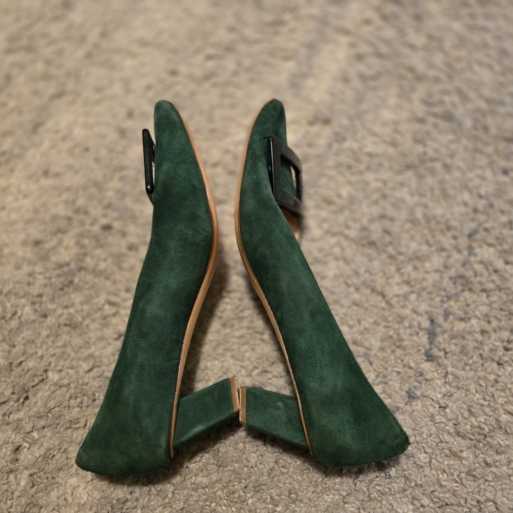 Roger Vivier Belle Vivier Suede Pumps - Emerald Green Eu 37 - Picture 7 of 11